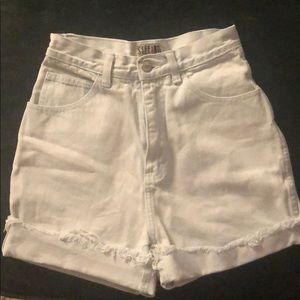 Vintage High Waist Jean Shorts Light blue/white